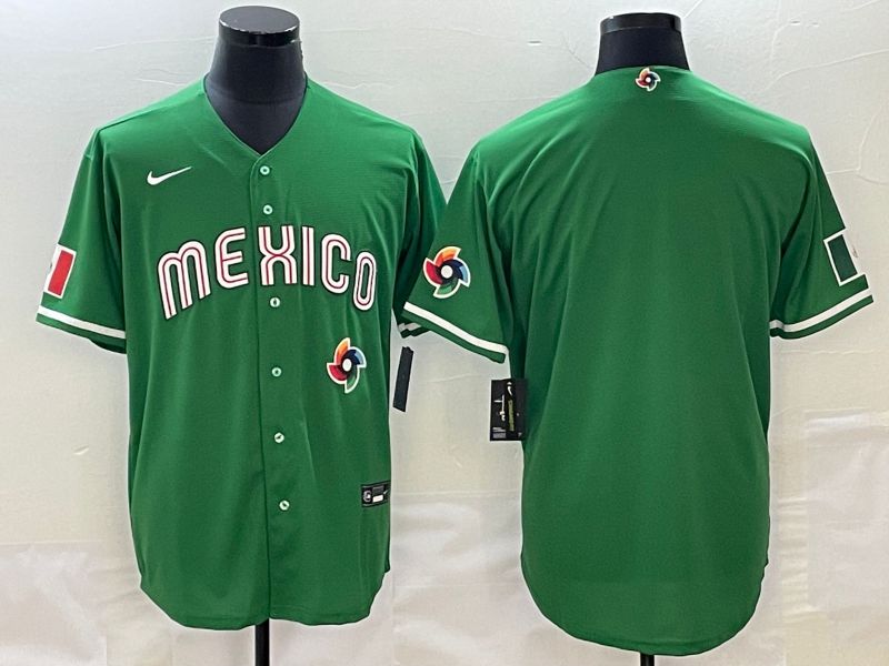 Men 2023 World Cub Mexico Blank green Nike MLB Jersey19